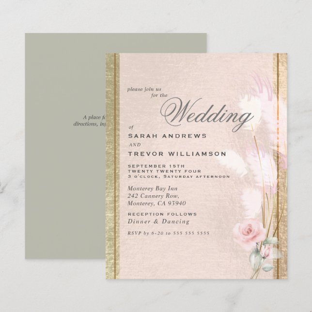 Lámina Presupuestario pero hermoso Grass Luxe Pampas Rosa (Anverso / Reverso)