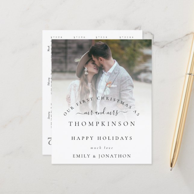 Lámina Presupuesto 1ª Navidad Sr. Sra. Foto con calendari (Anverso/Reverso In Situ)