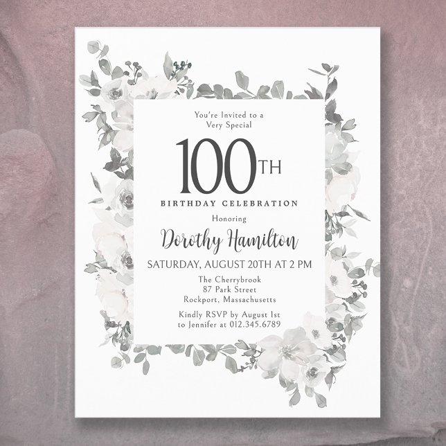 Lámina Presupuesto 100.ª Invitación a la Flora Blanca (An elegant way to celebrate an important milestone!)