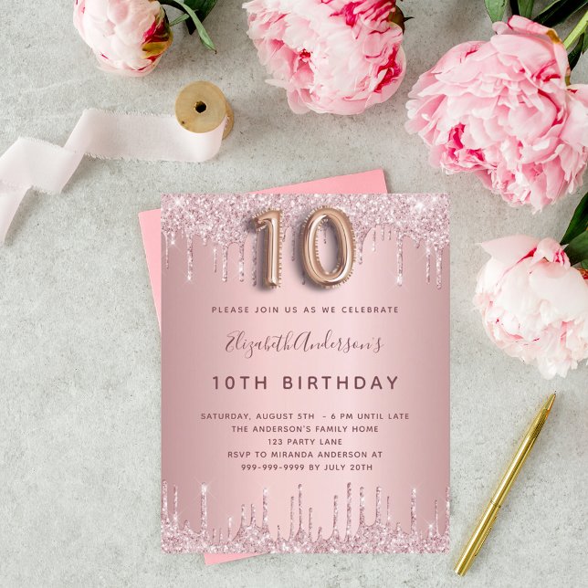 Lámina PRESUPUESTO 10 cumpleaños rosa polvoriento rosado  (Subido por el creador)