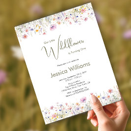 Lámina Presupuesto 1 cumpleaños Pequeña Flor silvestre qu