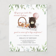 Presupuesto 1cumpleaños Teddy Bear Picnic Pink