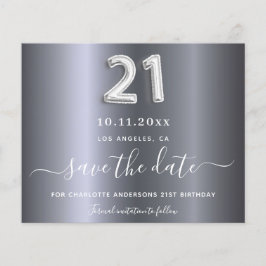 Lámina Presupuesto 21ª plata de cumpleaños salva la fecha