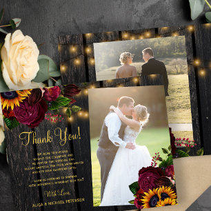 Lámina Presupuesto 2 fotos rosas girasoles boda agradecim