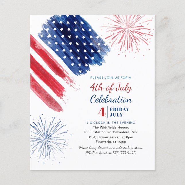 Lámina Presupuesto 4 de Julio Día de la Independencia Azu (Anverso)