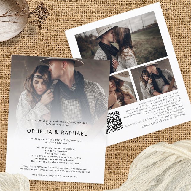Lámina Presupuesto 4 Fotos Superposición del código QR Bo (Front and back view)