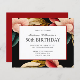 Lámina Presupuesto 50.º cumpleaños FLORES DE VINTAJE Feme