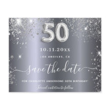 Presupuesto 50 cumpleaños purpurina de plata guard