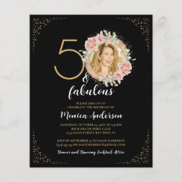 Lámina Presupuesto 50 y fabulosa foto negra de cumpleaños