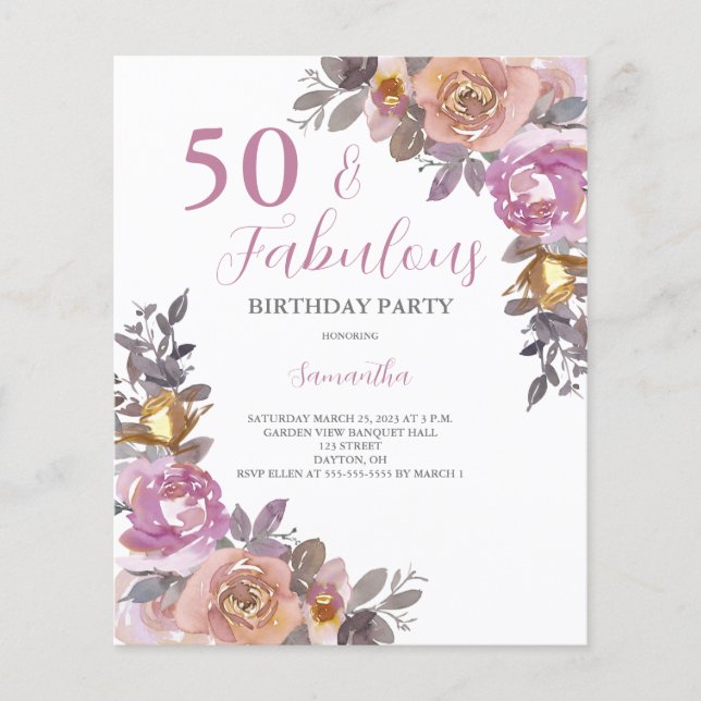 Lámina Presupuesto 50 y fabulosa invitación a la fiesta d (Anverso)