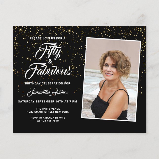 Lámina Presupuesto 50 y fabulosa invitación a Purpurina d (Anverso)