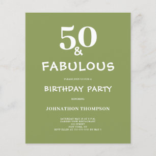 Lámina Presupuesto 50 y fabulosa invitación de cumpleaños