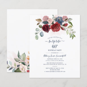 Lámina Presupuesto 60 cumpleaños Invitación floral Eucaly