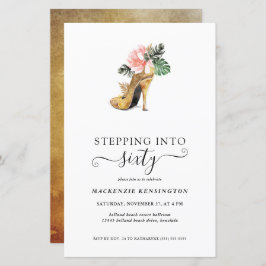 Lámina Presupuesto a 60 Modas de tacones de oro Cumpleaño