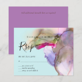 Lámina PRESUPUESTO Acuarela Boda Abstracto Púrpura  rsvp