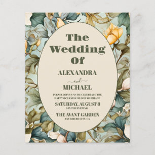 Lámina Presupuesto Acuarela Lirio Blanco Boda Art Nouveau