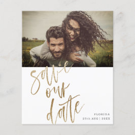 Lámina Presupuesto Ahorre Nuestra Fecha Faux Gold Caligra