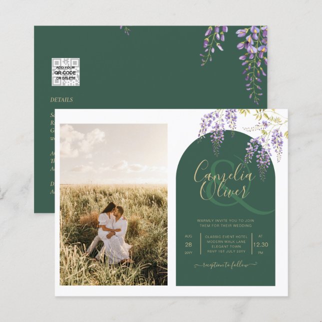 Lámina Presupuesto All-in1 FOTO Boda Wisteria Código QR I (Anverso / Reverso)