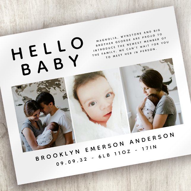 Lámina PRESUPUESTO Anuncio de nacimiento de foto blanca n (Subido por el creador)