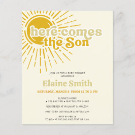 Lámina Presupuesto Aquí viene el hijo retro niño bebé duc