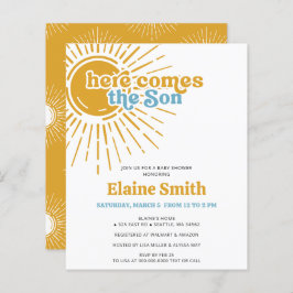 Lámina Presupuesto Aquí viene el hijo retro niño bebé duc