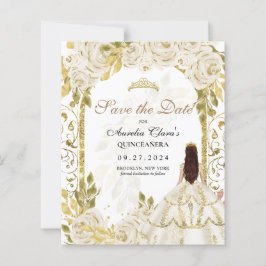 Lámina PRESUPUESTO Arco de Oro Floral Blanco Princesa Qui