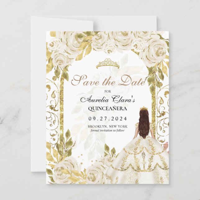 Lámina PRESUPUESTO Arco de Oro Floral Blanco Princesa Qui (Anverso)