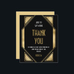 Lámina Presupuesto Art Deco 70th Birthday Gold Black Grac<br><div class="desc">Art Deco 70th Birthday Gold Black Gracias. Un precio económico menor 4, 5" x 5, 6" alternativa. Disponible en un ALMACENAMIENTO DE TARJETAS SEMI-GLOSS de 110 lb que es la opción predeterminada (más grueso para las invitaciones), O UN ALMACENAMIENTO DE PAPELES DELGADOS SATIN FINISH DE 80 lb (ideal para los...</div>