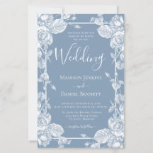 Presupuesto Azul Polvoriento Floral Boda