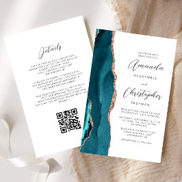 Lámina Presupuesto Azul Teal Rosa Oro Agata Código QR Bod