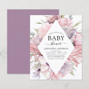 Lámina Presupuesto Baby Shower Boho Dusty Pink Purple