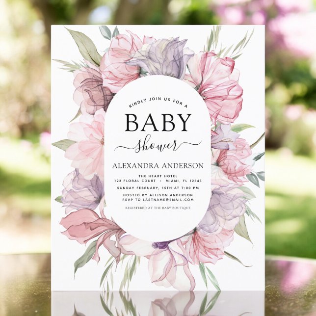 Lámina Presupuesto Baby Shower Boho Dusty Pink Purple (Subido por el creador)