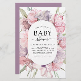 Lámina Presupuesto Baby Shower Boho Dusty Pink Purple