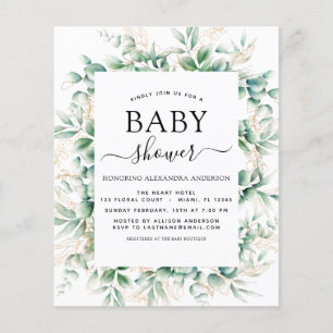 Lámina Presupuesto Baby Shower Eucalyptus Geométrico Botá