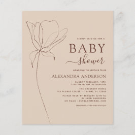 Lámina Presupuesto Baby Shower Minimalista Floral Botánic
