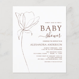 Lámina Presupuesto Baby Shower Minimalista Floral Botánic