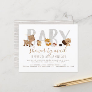 Lámina Presupuesto Baby Shower Neutral Animal Woodland Po