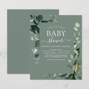 Lámina Presupuesto Baby Shower Sage Green Botánico