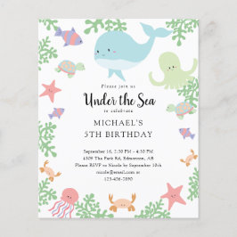 Lámina Presupuesto bajo el mar Cumpleaños Cute Pastel Oce