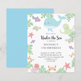 Lámina Presupuesto bajo el mar Cumpleaños Cute Pastel Oce