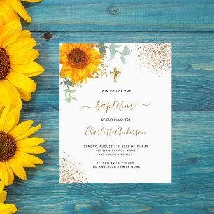 Lámina Presupuesto Bautismo eucalipto girasol verde