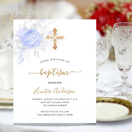 Lámina Presupuesto Bautismo ligero azul florines niño bla