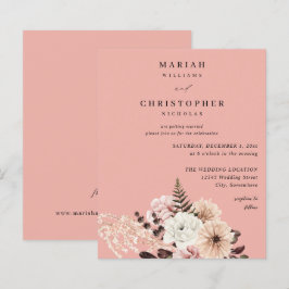 Lámina Presupuesto Beige y Rosa Beige Floral Rústico Boda