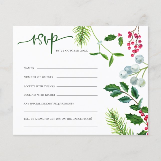 Lámina PRESUPUESTO Berries Mistletoe Navidades Wedding RS (Anverso)