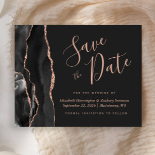 Lámina Presupuesto Black Rose Gold Agate Dark Save the Da