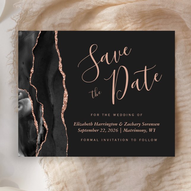 Lámina Presupuesto Black Rose Gold Agate Dark Save the Da (Subido por el creador)