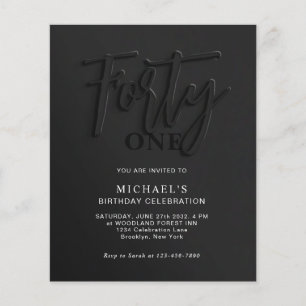 Lámina PRESUPUESTO Black Script Cuarenta y cuarto cumplea