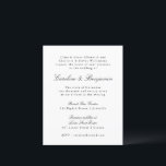Lámina Presupuesto Blanco Formal Todo En Una Invitación D<br><div class="desc">Presupuesto Clásico Tradicional Script Elegante Invitación a matrimonio con texto negro sobre fondo blanco e incluye sitio web para RSVP en línea</div>