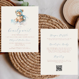 Lámina Presupuesto Blue Boy Teddy Bear Código QR Baby Sho