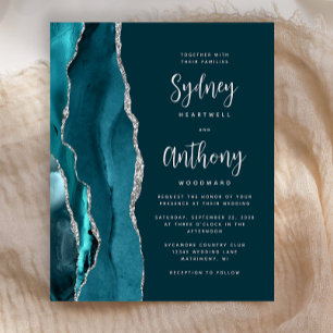 Lámina Presupuesto Boda Caligrafía Agata Plateada Verde